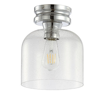 Domenic 7.75" Metal/Glass LED Flush Mount - JONATHAN Y